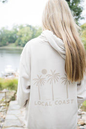 Ivory Palm Tree Hooded Sweatshirt