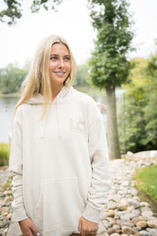 Ivory Palm Tree Hooded Sweatshirt